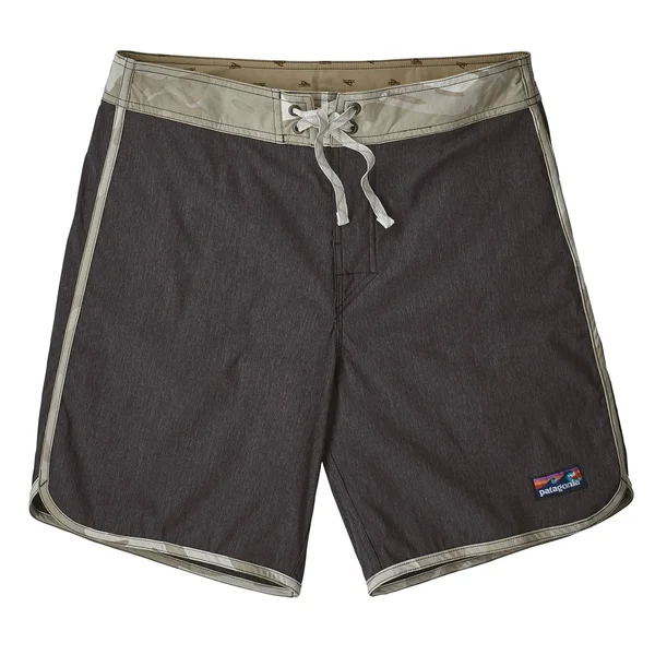 Patagonia Scallop Hem Stretch Wavefarer Boardshorts - Men's, Park2Peak Online Surf Shop 36, Ink Black
