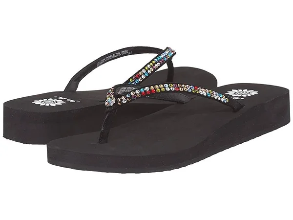 Yellow Box Women's Jello Sandal, Black/Multi, 7 M US