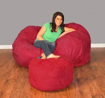 Breton Extra Large Bean Bag Sofa Bay Isle Home Upholstery: Micro Suede - Cinnabar