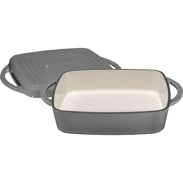 Bruntmor 7 qt. Non-Stick Cast Iron Square Braiser with Lid Color: Black SX946-PS