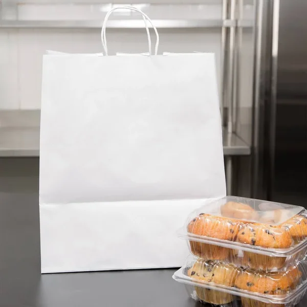 14 x 10 x 15 1/2x22 White Paper Shopping Bags