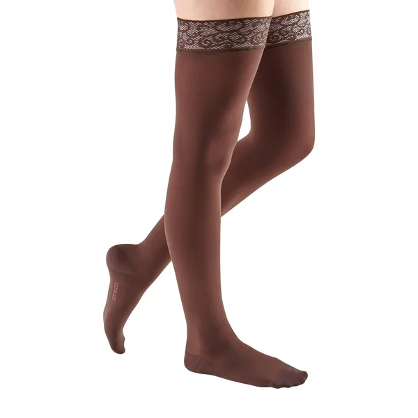 Mediven Comfort 15-20 mmHg, Thigh High Compression w/ Lace Band, Closed Toe