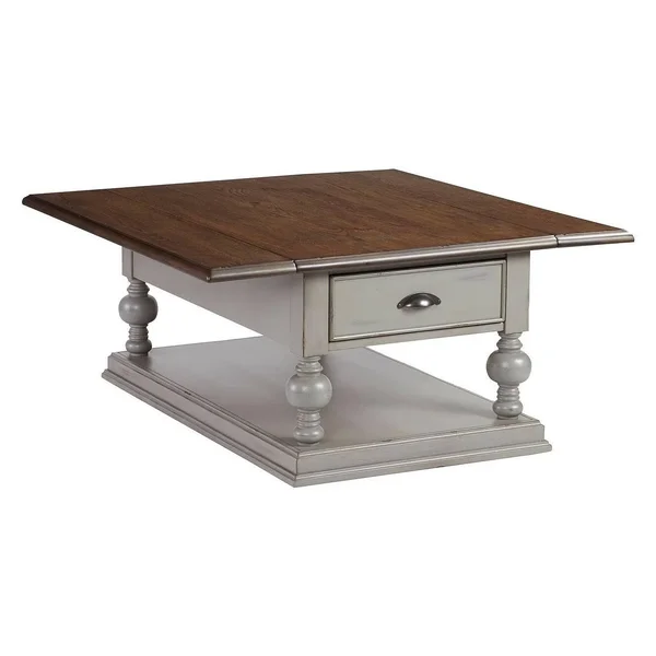 Progressive Furniture Colonnades Drop-Leaf Cocktail Table - Weathered Grey/Oak