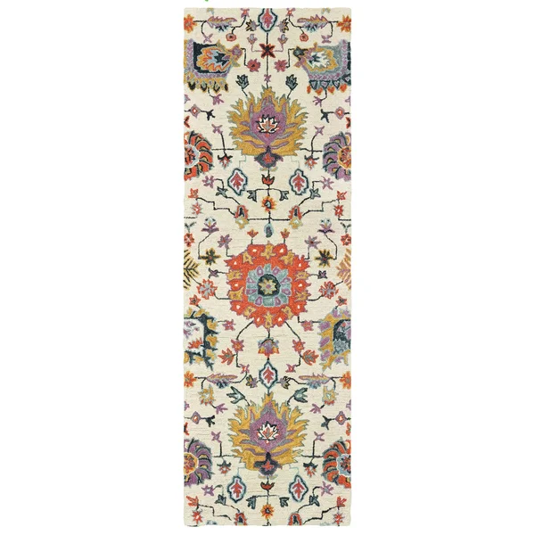 Oriental Weavers Zahra 75502 Ivory/ Orange Area Rug 3& 6x22 x 5& 6x22