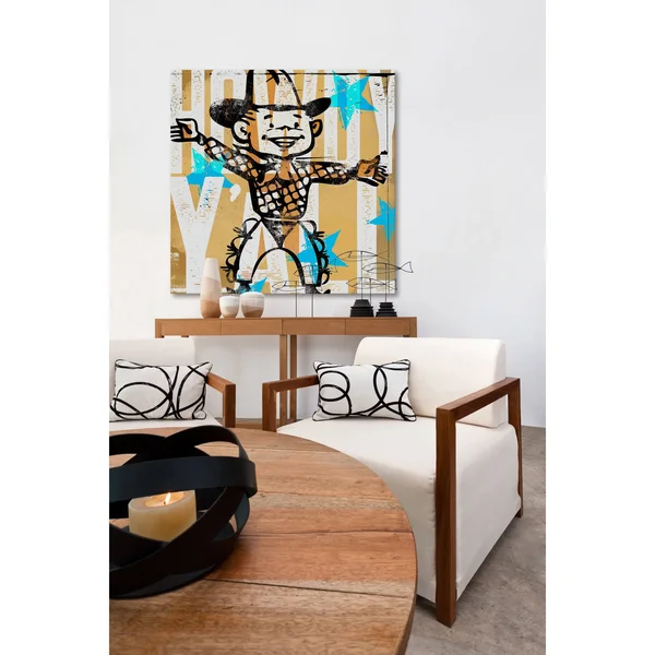 Marmont Hill 'Howdy Yall Boy' by Rick Martin Painting Print on Wrapped Canvas - Yellow