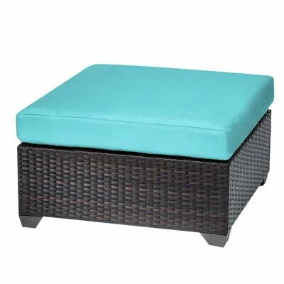 Rosecliff Heights Camak Outdoor Ottoman with Cushion Fabric: Aruba