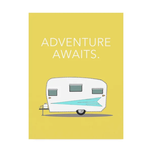 Trademark Art Annie Bailey Art 'Adventure Awaits Camping' Canvas Art