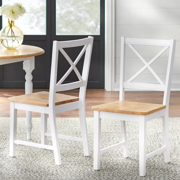 Virginia Cross-Back Chair, Set of 2, Black