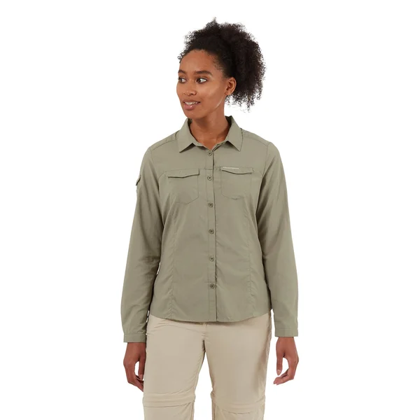 Craghoppers Womens/Ladies Nosilife Adventure II Long Sleeved Shirt, 4 US, Mushroom