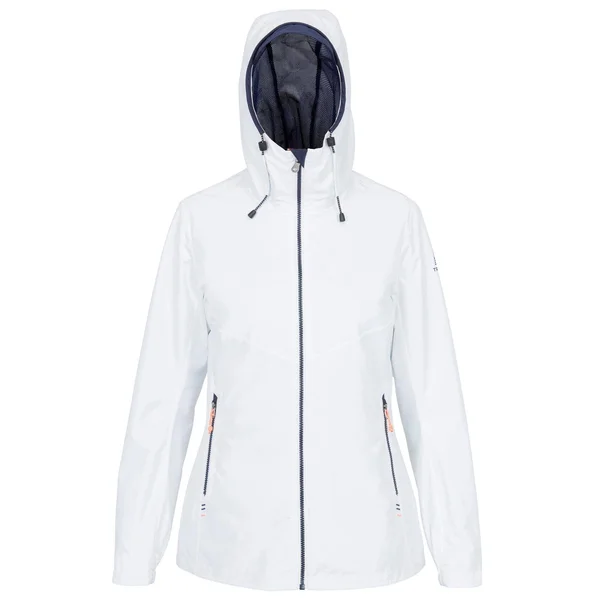 Tribord Women's 100, Waterproof Sailing Jacket in White/Navy, Size Xs