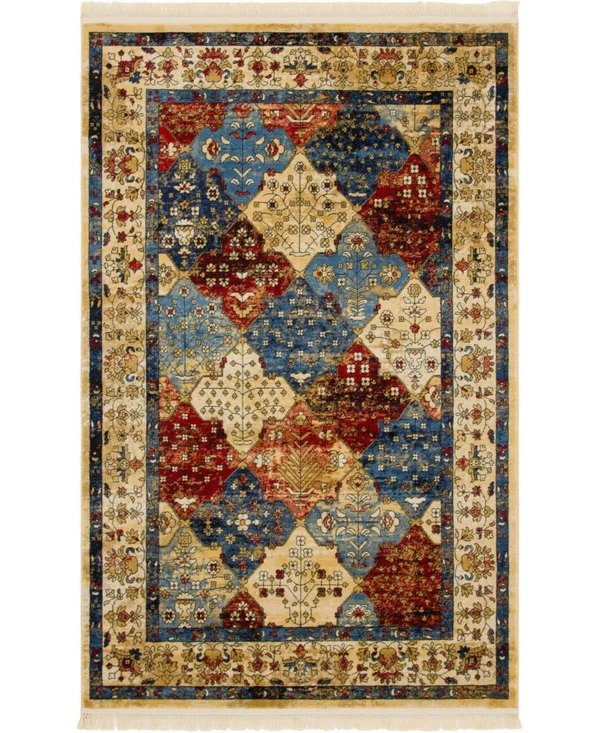Unique Loom District Book Hill Multi 5 ft. x 8 ft. Area Rug