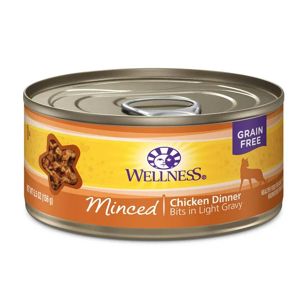 Wellness Grain Free Natural Minced Chicken Dinner Wet Canned Cat Food - 5.5-oz - Case of 24