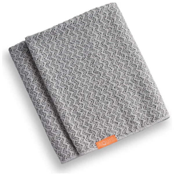 Aquis Lisse Luxe Hair Turban and Hair Towel - Chevron (Worth £60.00), 50cm x 107cm