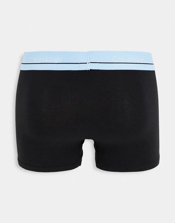 Mens Calvin Klein Blue Cotton Stretch 3 Pack Trunks - Blue
