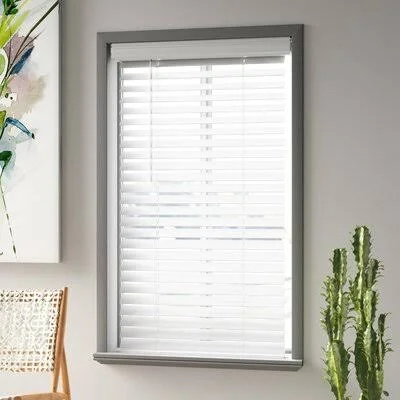 Cordless Room Darkening Fauxwood Snow White Venetian Blind Symple Stuff Width: 63x22W - Length: 60x22L