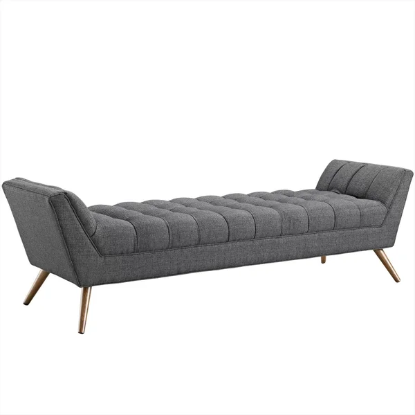 Modway Response Fabric Bench, Gray