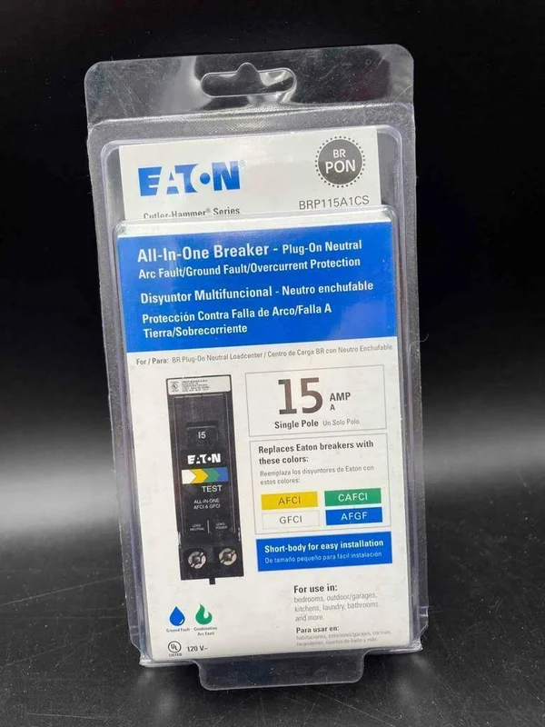 New Eaton 15 Amp All in One Circuit Breaker Single Pole BRP115A1CS