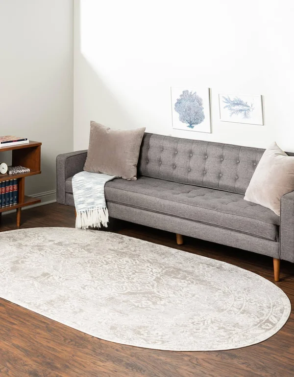 Oxford 8x10 Oval Gray Area Rug