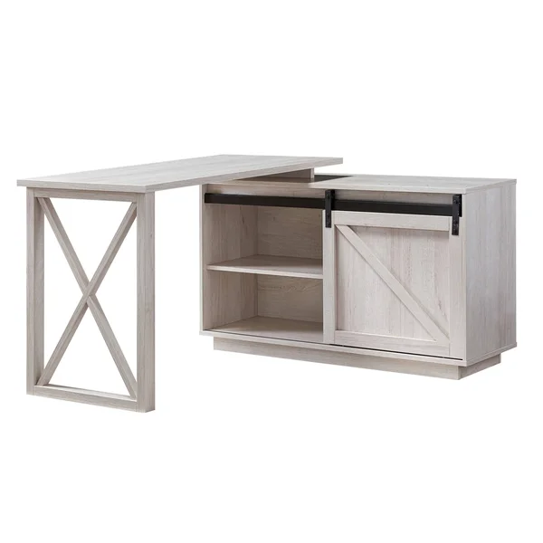 Furniture of America Brasnar Transitional L-Shape Desk - Walnut Oak