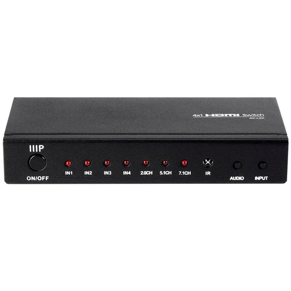 Monoprice Blackbird 4K - 4x1 HDMI 1.4 Switch with Toslink and Analog Audio Extractor