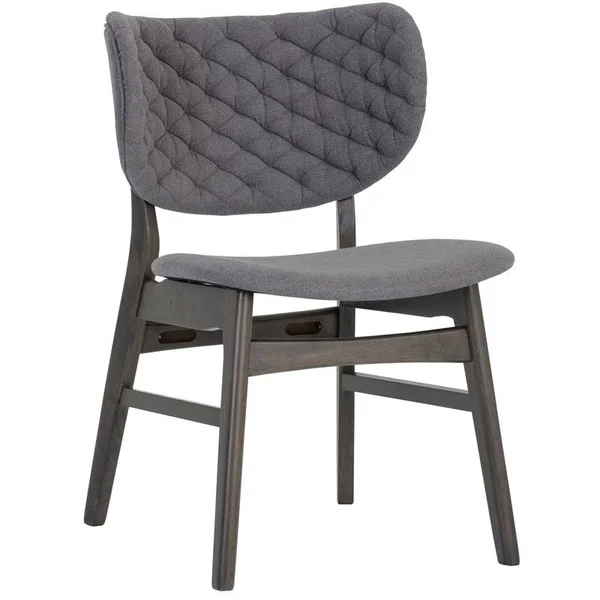 Sunpan Petra 18x22 Modern Fabric and Wood Dining Chair in Bullet Gray