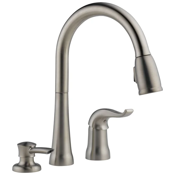 Delta 16970 SSSD DST Single Handle Pull Down Kitchen Faucet with Soap