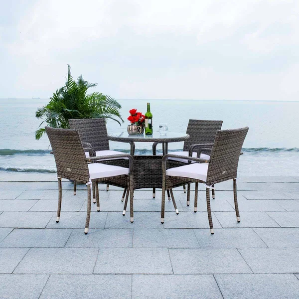Safavieh Laina 5 Piece Dining Set - Grey Brown, White