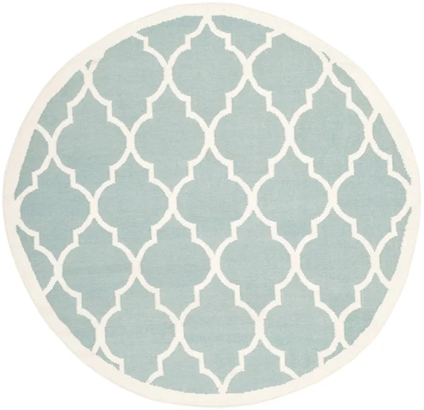 Safavieh 3& x 5& Dhurries DHU632C Light Blue - Ivory Rug