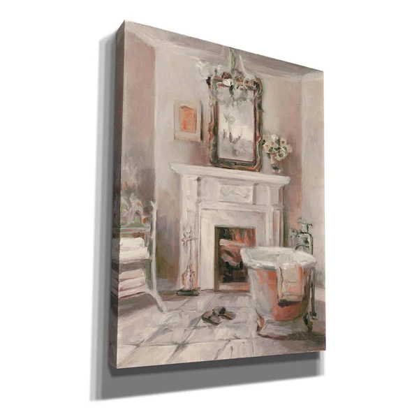 Epic Graffiti French Bath IV Gray and Blush by Marilyn Hageman, Giclee Canvas Wall Art, 12x22X16x22 16x22 x 18x22