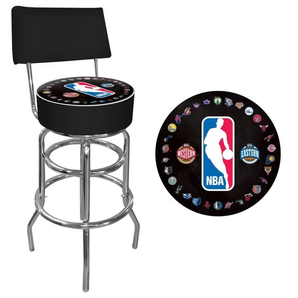 Trademark New York Knicks NBA Padded Swivel Bar Stool with Back