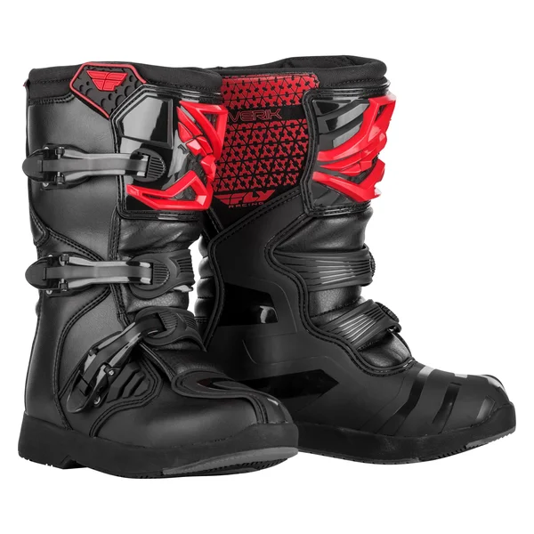 Fly Racing Maverik MX Youth Boots (06 - Red/Black)