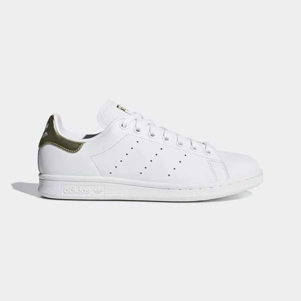 Adidas Classic Stan Smith Tennis Sneakers, White/Gold, Women's, 9.5b