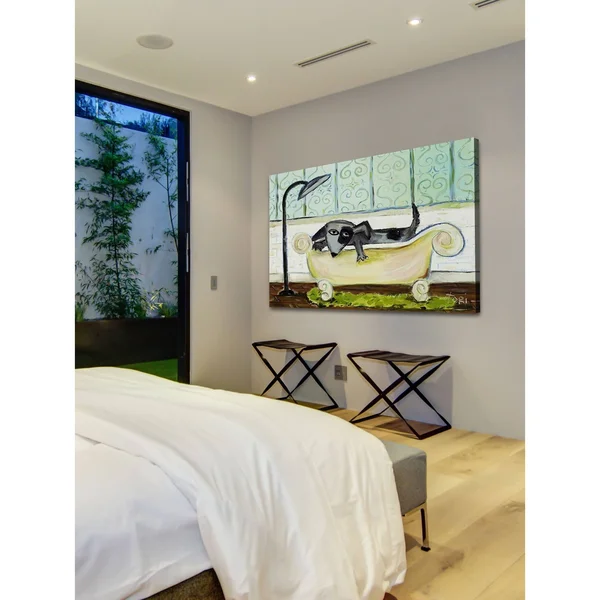 Marmont Hill Dog Bath by Tori Campisi Painting Print on Canvas
