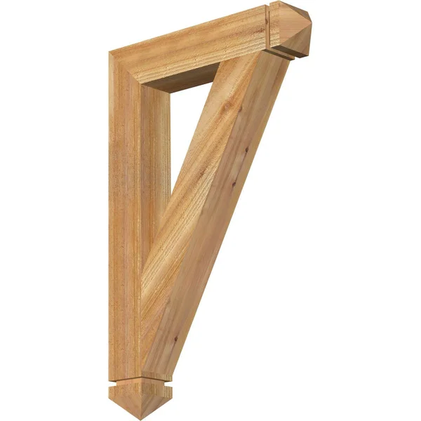Ekena Millwork BKT04X22X34TRA03RWR 4x22W x 22x22D x 34x22H Traditional Arts & Crafts Rough Sawn BRACKET - Western Red Cedar