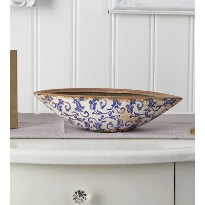 Altair Blue/White 4x22 Ceramic Table Vase Three Posts