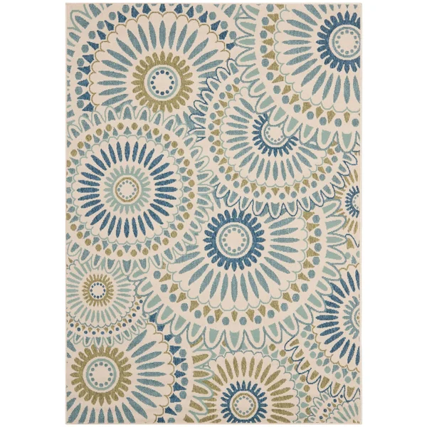 Safavieh Veranda VER091-0612 6&7x22 x 9&6x22 Cream - Blue Area Rug