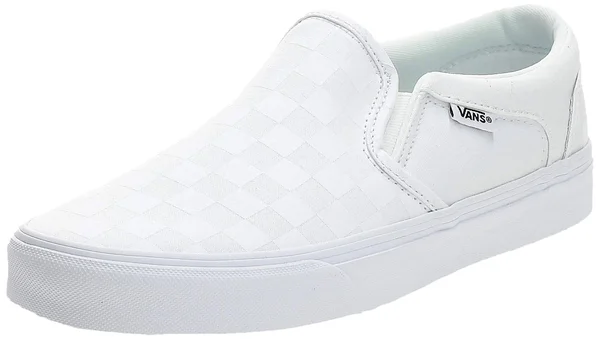 Vans Asher White/Checkerbroard Men's Shoes - Size: 7.5