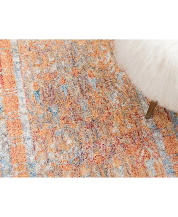 Unique Loom Williamsburg Brighton Runner Rug - 2& 7 x 8& 2 (Orange)