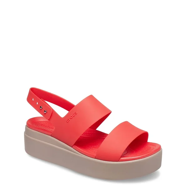 CROCSTM Women's Brooklyn Low Wedge - Red - Wedge Sandals