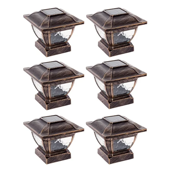 Paradise Gl28998bz Solar Cast Aluminum LED Post Cap Light (Bronze - 6 Pack), 5.98" x 5.98" x 5.31"