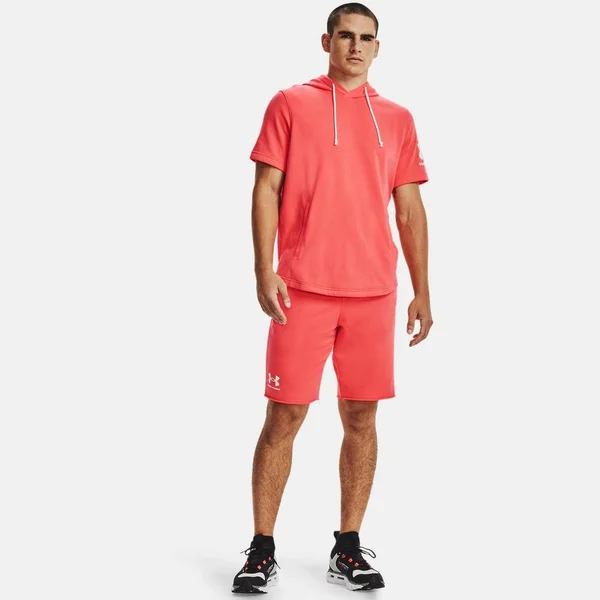 Under Armour Men's Rival Terry Short Sleeve Hoodie Red LG