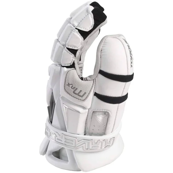 Maverik Max Goalie Glove Lacrosse Gloves - Grey, Size: Medium