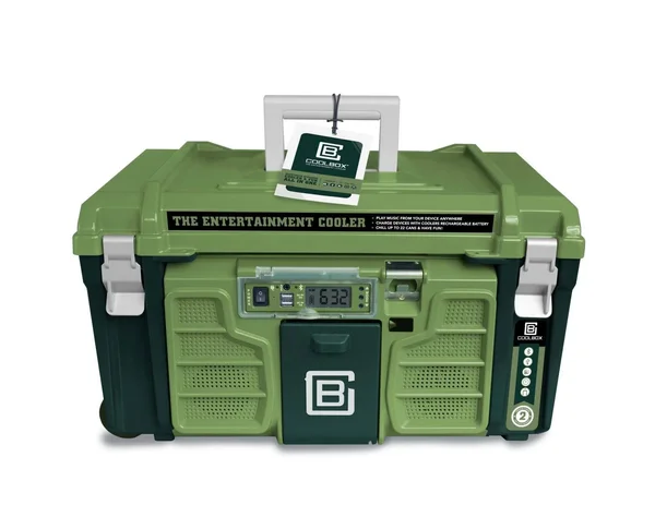 CoolBox The Entertainment Cooler with USB, Speakers, and Time Display - Green