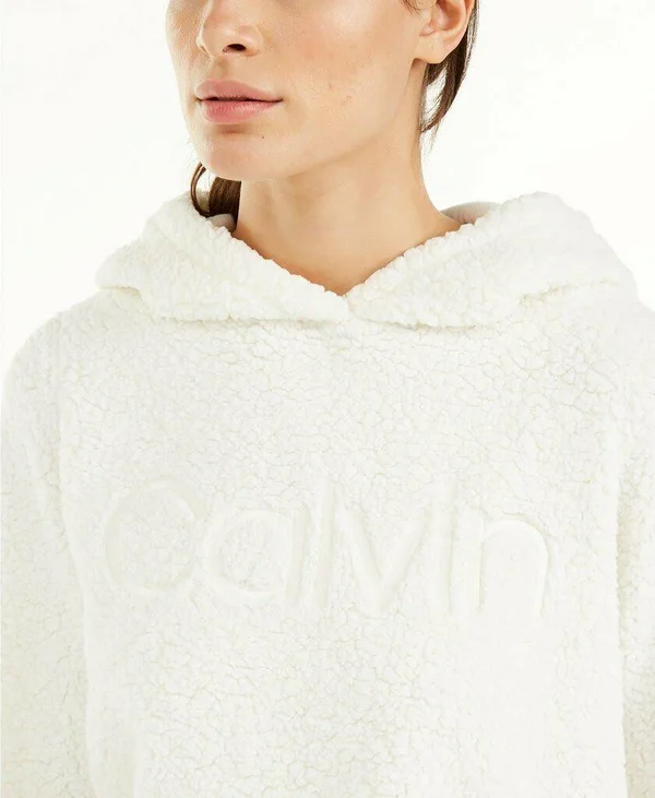 Calvin Klein Performance Logo Fleece Hoodie - Cloud