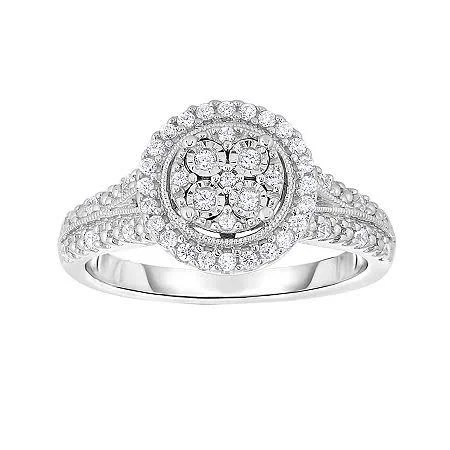 TruMiracle 1/4 Ct. T.W. Genuine Diamond Sterling Silver Round Ring - 5, Rings Cocktail Rings, Black Friday Deal