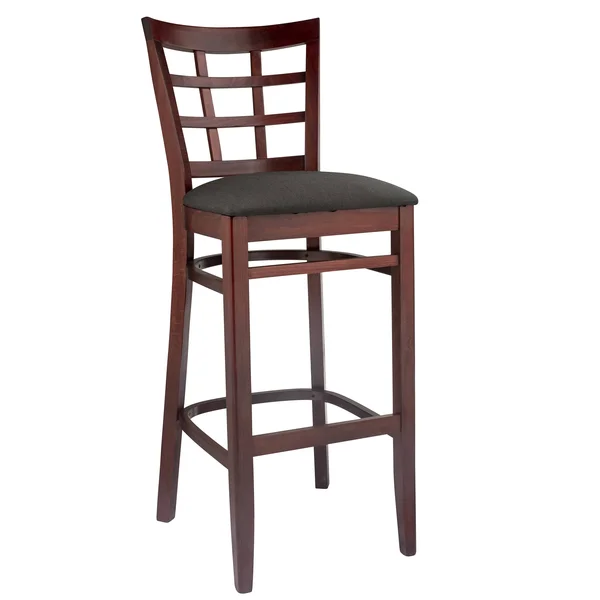 Benkel Seating Lattice Bar Stool in Mahogany