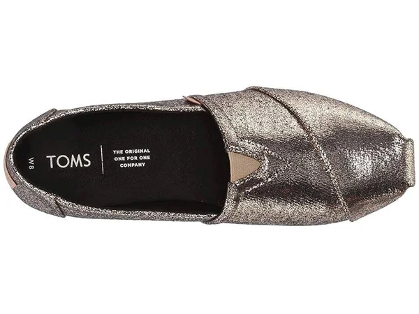 Toms Women's Classics Gold Crackle Shimmer Slip-Ons