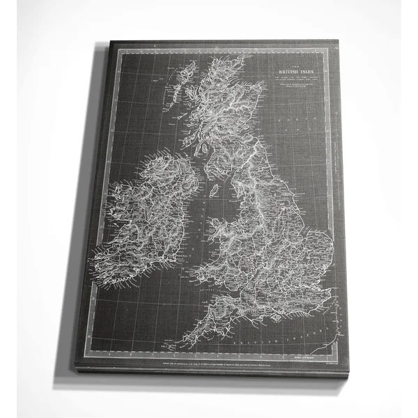 Wexford Home &Antique Map of Ireland& Graphic Art Print on Wrapped Canvas in Gray