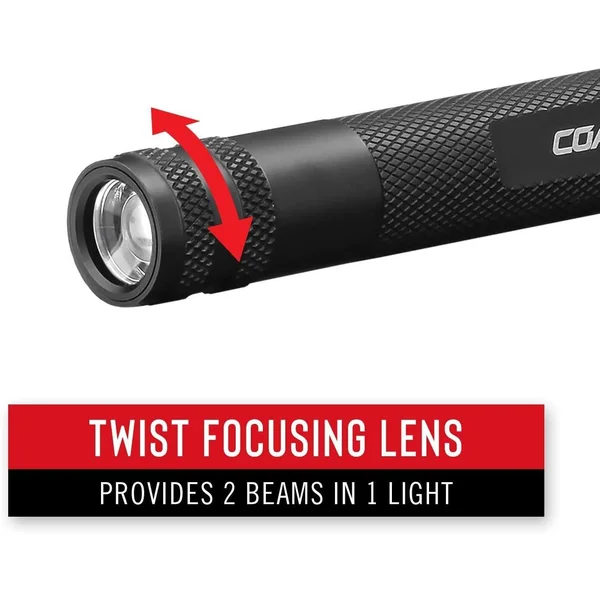 Coast HP3R 245 Lumen Rechargeable LED Penlight with Twist Focus Black