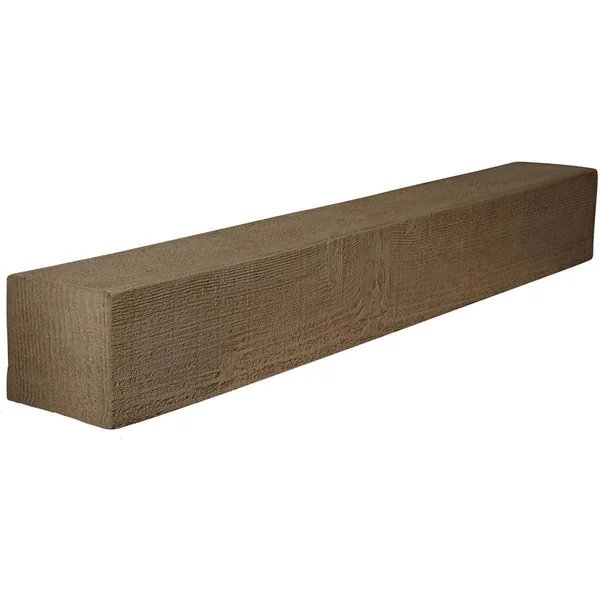 Ekena Millwork MANURS04X08X60HD 4x22H x 8x22D x 60x22W Rough Sawn Faux Wood Fireplace Mantel - Natural Honey Dew